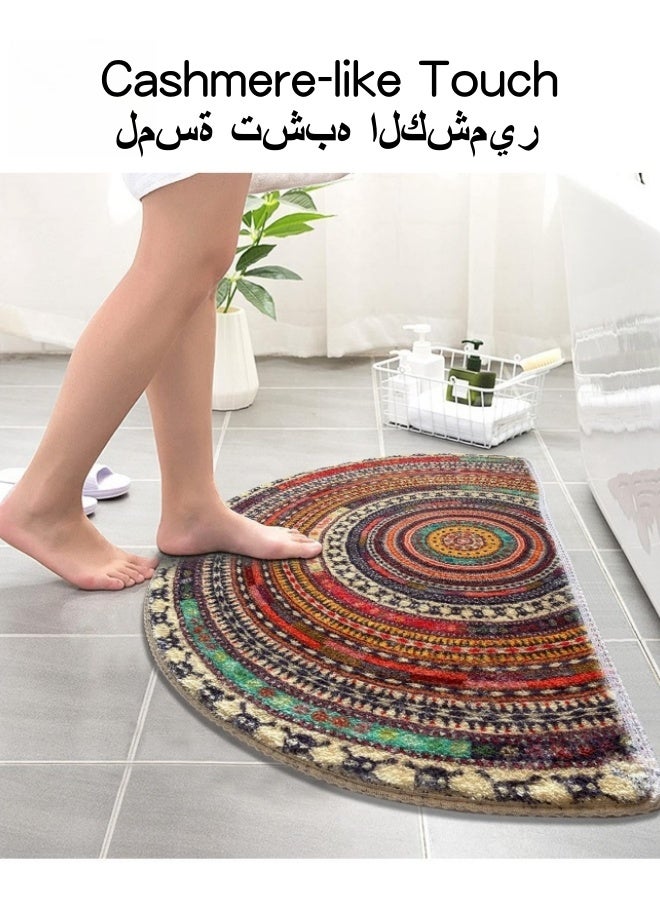 SHABILI Semi-circular Welcome Mats for Front Door 50cm*75 cm，Durable Non Slip Backing Floor Mat， Ultra Absorb Mud Easy Clean Entry Door mat for Indoor High Traffic Areas Outdoor Entryway Rug  - Image 3