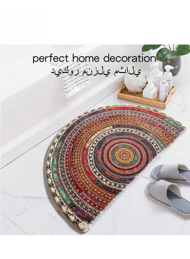 SHABILI Semi-circular Welcome Mats for Front Door 50cm*75 cm，Durable Non Slip Backing Floor Mat， Ultra Absorb Mud Easy Clean Entry Door mat for Indoor High Traffic Areas Outdoor Entryway Rug  - Image 4