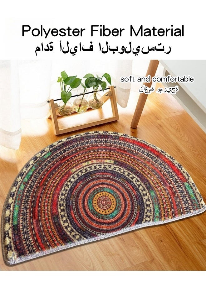 SHABILI Semi-circular Welcome Mats for Front Door 50cm*75 cm，Durable Non Slip Backing Floor Mat， Ultra Absorb Mud Easy Clean Entry Door mat for Indoor High Traffic Areas Outdoor Entryway Rug  - Image 2