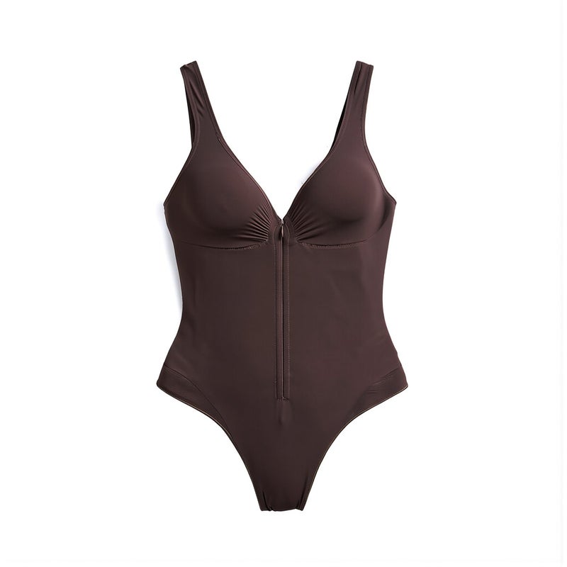 Seamless Shapewear Bodysuit for Women S Size Zipper Tummy Control Shaper - Image 4