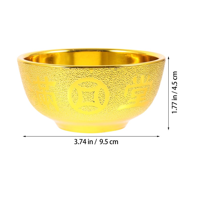 Golden Plastic Buddhist Offering Bowl Set Reusable Decorative Dishware For Temple Home Altar - Image 3