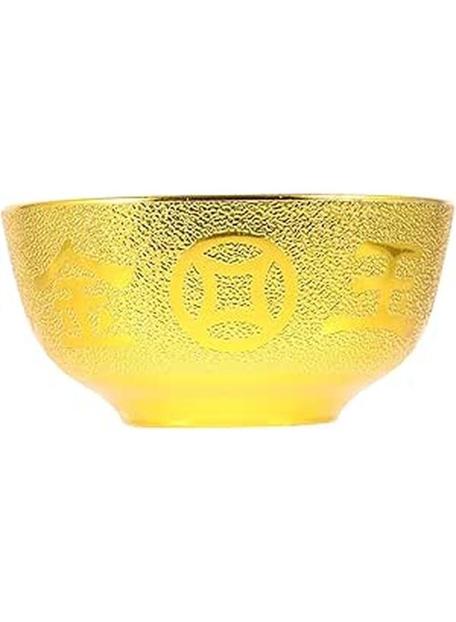 Golden Plastic Buddhist Offering Bowl Set Reusable Decorative Dishware For Temple Home Altar - Image 1