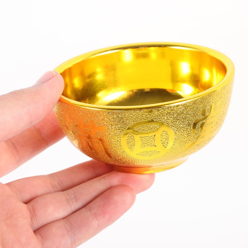 Golden Plastic Buddhist Offering Bowl Set Reusable Decorative Dishware For Temple Home Altar - Image 5