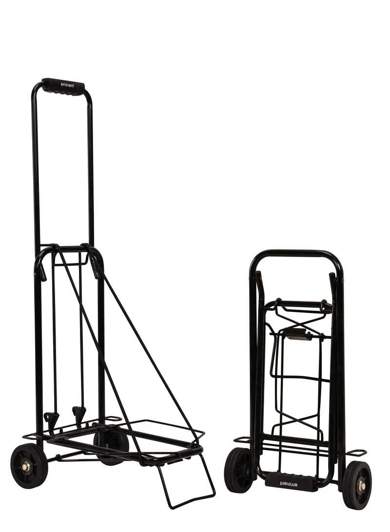 eminent Luggage Carrier Lightweight 2 Wheels Portable Foldable Cart Dolly Collapsible with Bungee Cords Black 501HT Black