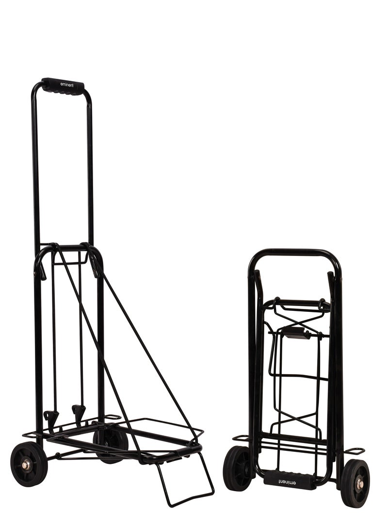 إيمينينت عربة أمتعة خفيفة بعجلتين قابلة للطي مع حبال مطاطية سوداء - Image 1