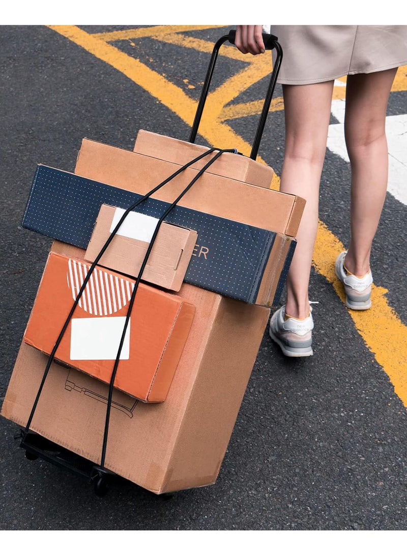 إيمينينت عربة أمتعة خفيفة بعجلتين قابلة للطي مع حبال مطاطية سوداء - Image 2