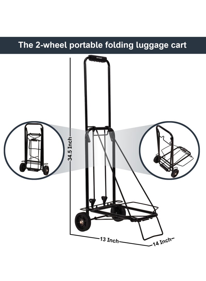 إيمينينت عربة أمتعة خفيفة بعجلتين قابلة للطي مع حبال مطاطية سوداء - Image 4