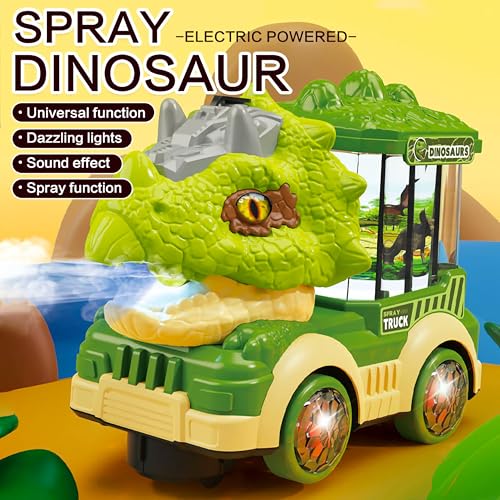 VGRASSP Bump and Go Dinosaur Truck Toy for Kids with Lights, Music, Mist Spray & Rotating Lamp - Interactive Dino Toy Gift - Color As Per Stock - Image 5