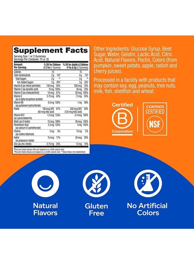 OLLY Kids Multivitamin Gummy Worms, Overall Health and Immune Support, Vitamins and Minerals A, C, D, E, Bs and Zinc, Chewable Supplement, Sour Fruit Punch, 45 Day Supply - 70 Count  - Image 4
