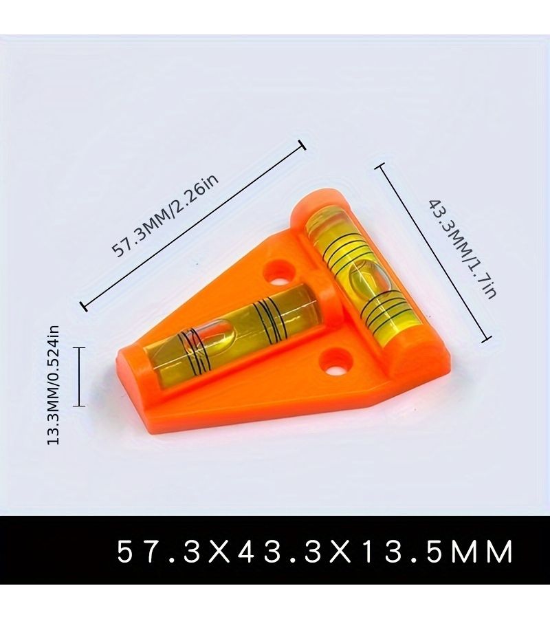 T-Shaped Magnetic Spirit Level Yellow 2D Bubble with Mounting Hole - Image 2