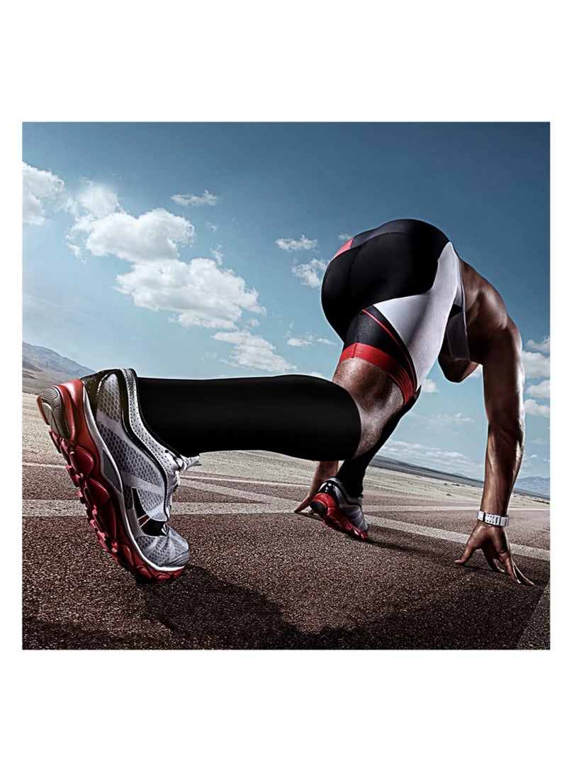 NOVOLAN NOVOLAN 3 Pairs Sports Compression Women Men Socks Long Tube Calf Elastic Socks Mesh Breathable Moisture Wicking Shock-Absorbing, Comfortable & Soft of Basketball, Football and Tennis  - Image 2