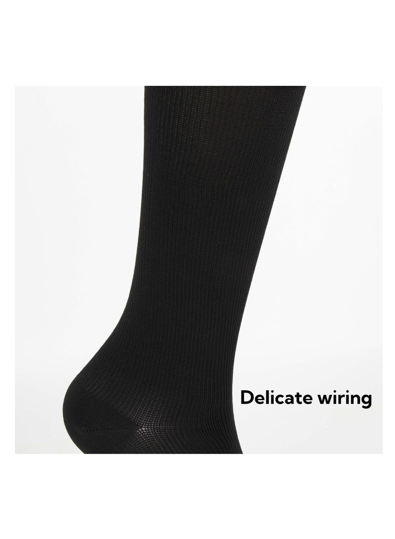 NOVOLAN NOVOLAN 3 Pairs Sports Compression Women Men Socks Long Tube Calf Elastic Socks Mesh Breathable Moisture Wicking Shock-Absorbing, Comfortable & Soft of Basketball, Football and Tennis  - Image 5