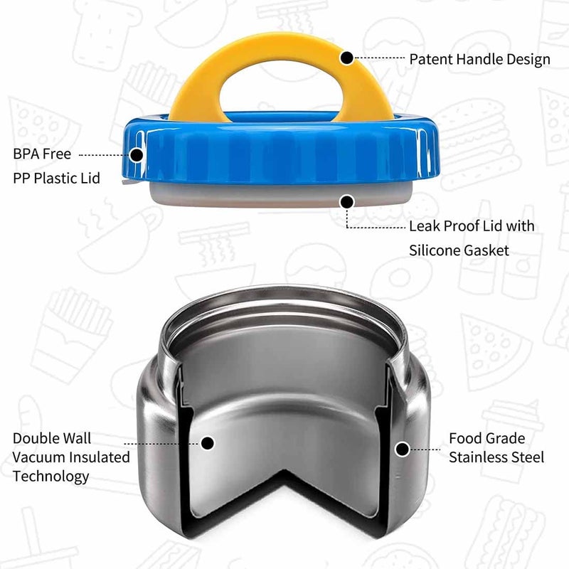 MAISON HUIS 8oz Soup Thermo Wide Mouth Vacuum Insulated Food Jar, Leak Proof Stainless Steel Food Thermo for Hot&Cold Food Kids Food Lunch Container for School Travel(Blue) - Image 2