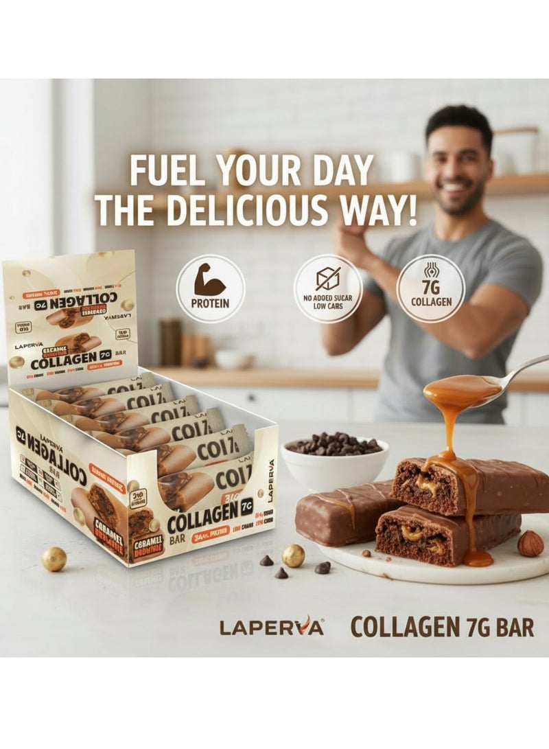 Laperva Collagen Protein Bar Caramel Brownie, 7g Collagen, High-Protein Snack, No Added Sugar, Pack of 12 - Image 3