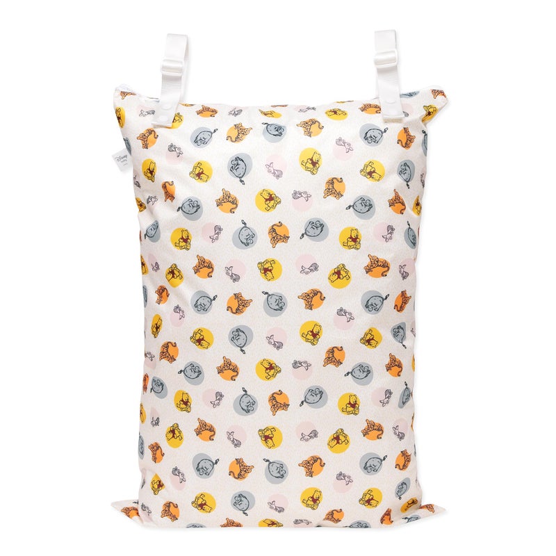 Bumkins Disney Waterproof Hanging Wet Bag Large for Baby Laundry Dirty Clothes Travel Swim Suit Cloth Diapers Pool Towels Daycare Beach Zip Reusable Bag Vacation Packing XL Winnie the Pooh - Image 2