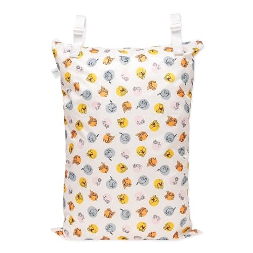 Bumkins Disney Waterproof Hanging Wet Bag Large for Baby Laundry Dirty Clothes Travel Swim Suit Cloth Diapers Pool Towels Daycare Beach Zip Reusable Bag Vacation Packing XL Winnie the Pooh - Image 1