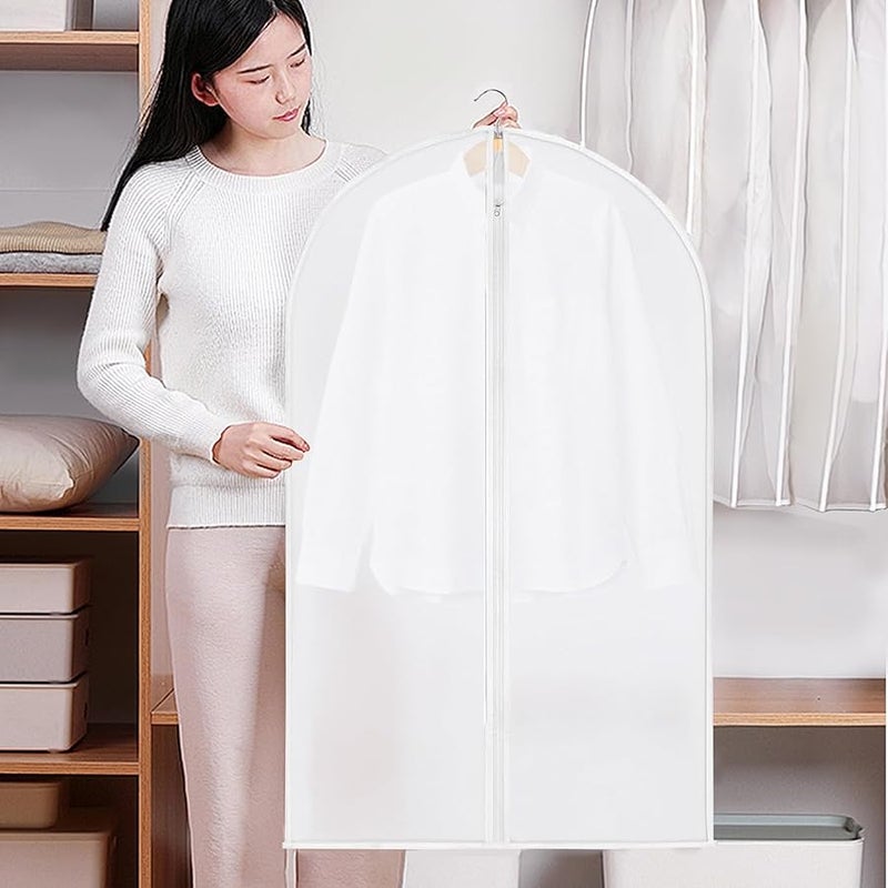 5 Pack Garment Bags for Hanging Clothes, 40 Suit Bags for Closet Storage, Plastic Clothes Covers with Zipper for Dresses - Image 4