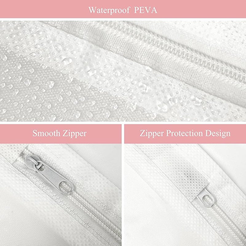 5 Pack Garment Bags for Hanging Clothes, 40 Suit Bags for Closet Storage, Plastic Clothes Covers with Zipper for Dresses - Image 3