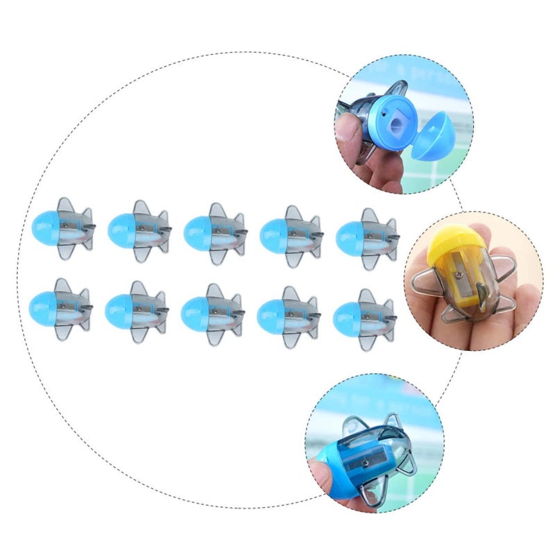 15 Piece Plastic Single Hole Pencil Sharpener with Lid Portable for School Home Office Random Color - Image 4