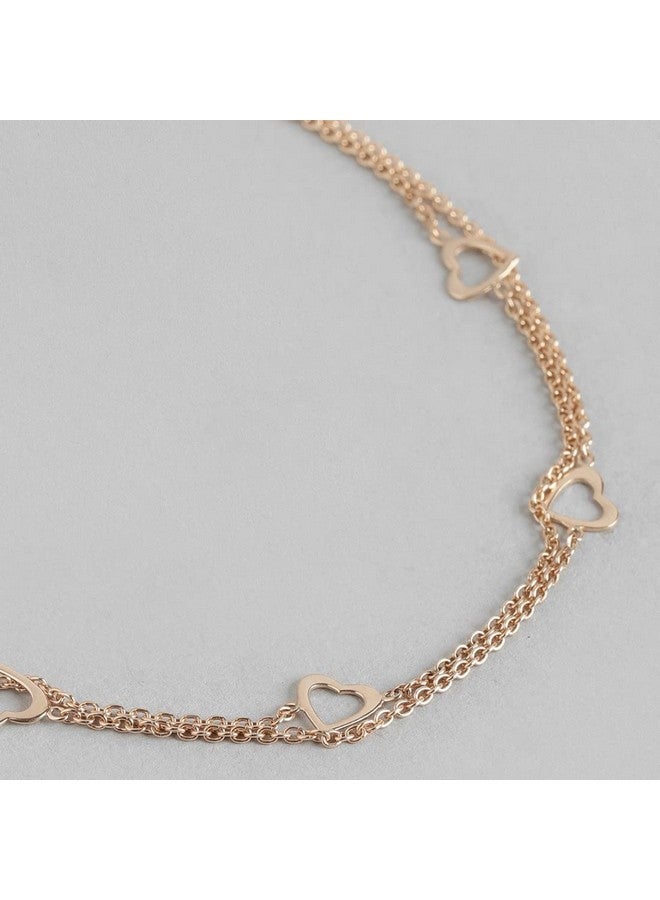 ZAVYA 925 Sterling Silver Layered Rose Gold Plating Hearts Anklets (Single) | Gift for Women & Girls | With Certificate of Authenticity & 925 Hallmark | Gift for Women & Girls - Image 5