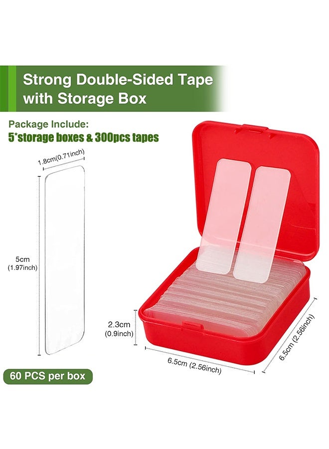 300 PCS Double Sided Tape Heavy Duty Reusable Double Sided Tape Transparent Nano Glue Seamless Self Adhesive Waterproof Seamless Wall Stickers Washable Tape - Image 2