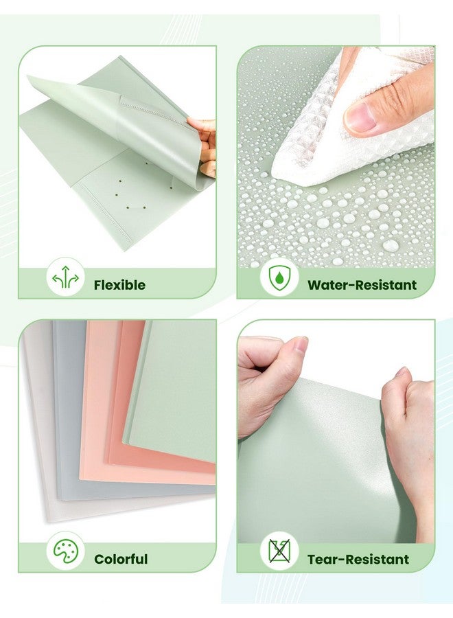 SUNEE Pocket Folders With Prongs(5 Pack, Vintage Colors) Recycled Plastic Folders With Pockets And Prongs Fit Letter Size, Poly Folders With Pockets For School Office Home - Image 4