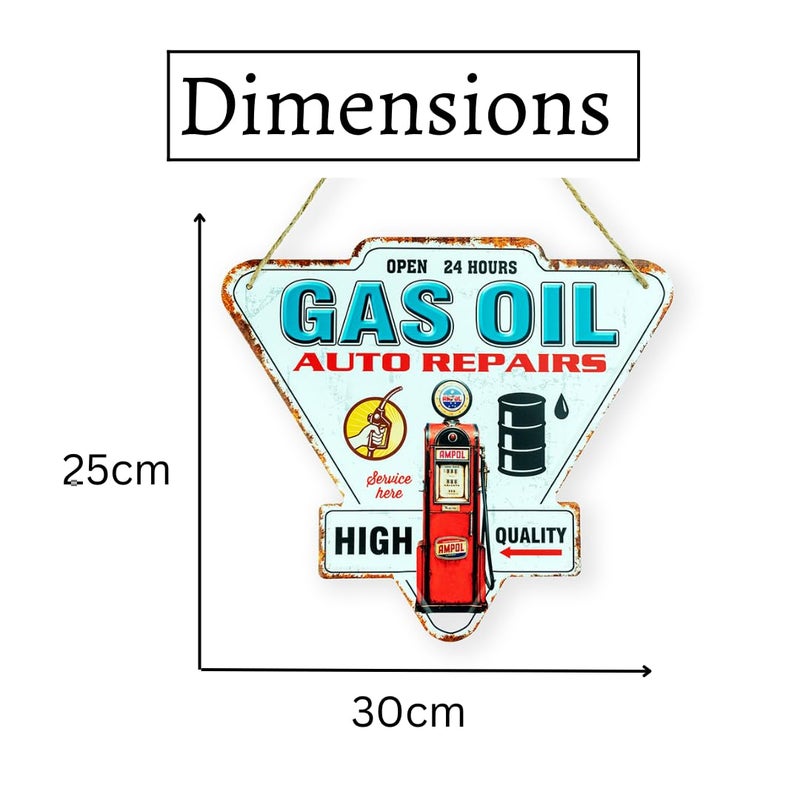EAZYWAGON 3D Metal Plates - Gas Oil Auto Parts - Ideal Living Area, For Cafe, Restaurant, Shop, Home, Hotel, Club, Office, Living Area - Design Plaque - Image 3