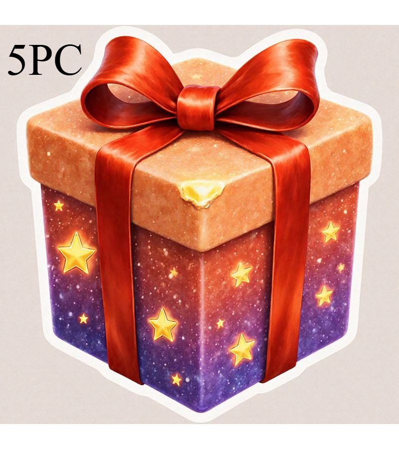 Magic Gift Box Vinyl Stickers 5pcs Self Adhesive Removable Decor - Image 1