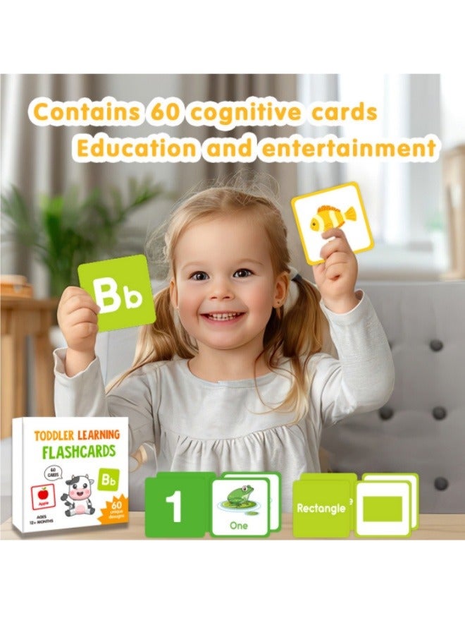 Children's Cognitive Cards Cartoon English Flash Cards Letter Shape Animal Learning Education Enlightenment Early Education Cards - Image 3