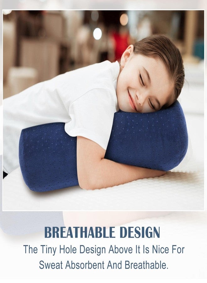 Remerry 2 Pcs 16 x 6 Inches Velvet Neck Roll Pillow Cover with Zipper, Only Round Neck Pillow Case Soft Bolster Pillowcases for Cylindrical Pillow (Cover Only, Bolster Not Included)(Navy Blue) - Image 5