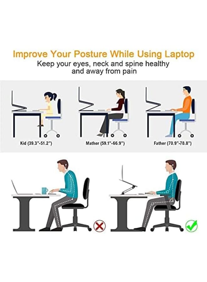 KASTWAVE Adjustable Laptop Stand Portable Laptop Computer Stand Rriser And Multi Angle Stand With Heat Vent To Elevate Laptop Holder Fit For Mac Notebook Lenovo More 10 17 Laptop - Image 4