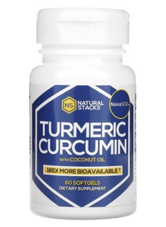 Natural Stacks Turmeric Curcumin with Coconut Oil 60 Softgels 