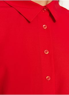 trendyol Red Loose Fit Woven Shirt TWOAW20GO0107  - Image 5