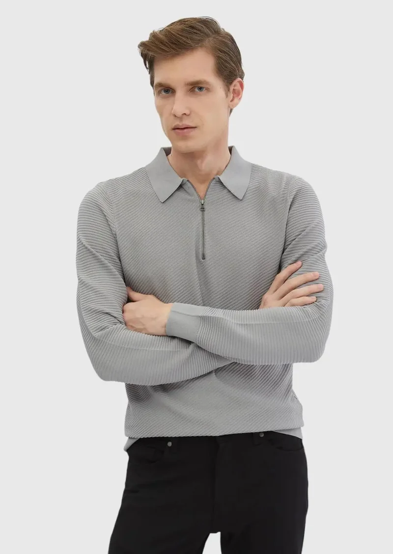 RAMSEY Light Grey Knitwear Sweatshirt