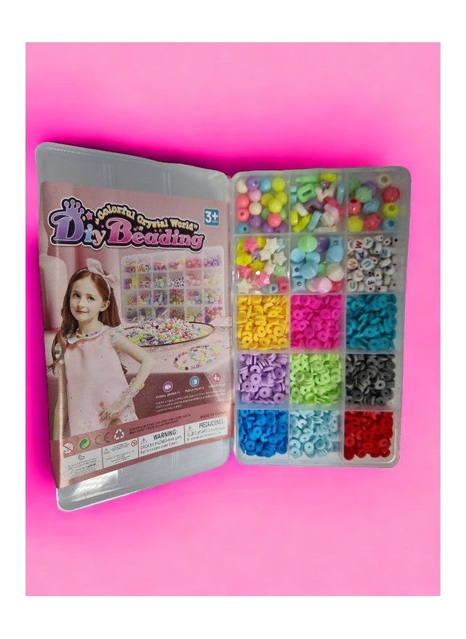 Generic - Beads for Jewelry Making and Kids, 8mm Multi-Color Beads, with Charms Set and Elastic String for Jewelry Making, Bracelets and Chains - Image 1