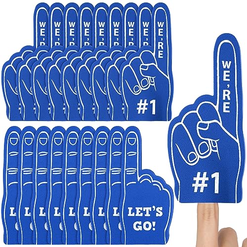 Sinmoe 24 Pcs Mini Foam Finger Baseball Fan Mini Foam Finger Were 1 Sports Themed Party Supplies for Baseball Hockey Football Basketball Events Team GiftsDark Blue - Image 1