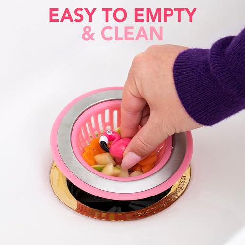 Joie Flamingo Kitchen Sink Strainer Basket, Drain Cover, Pink, 1 Count - Image 4