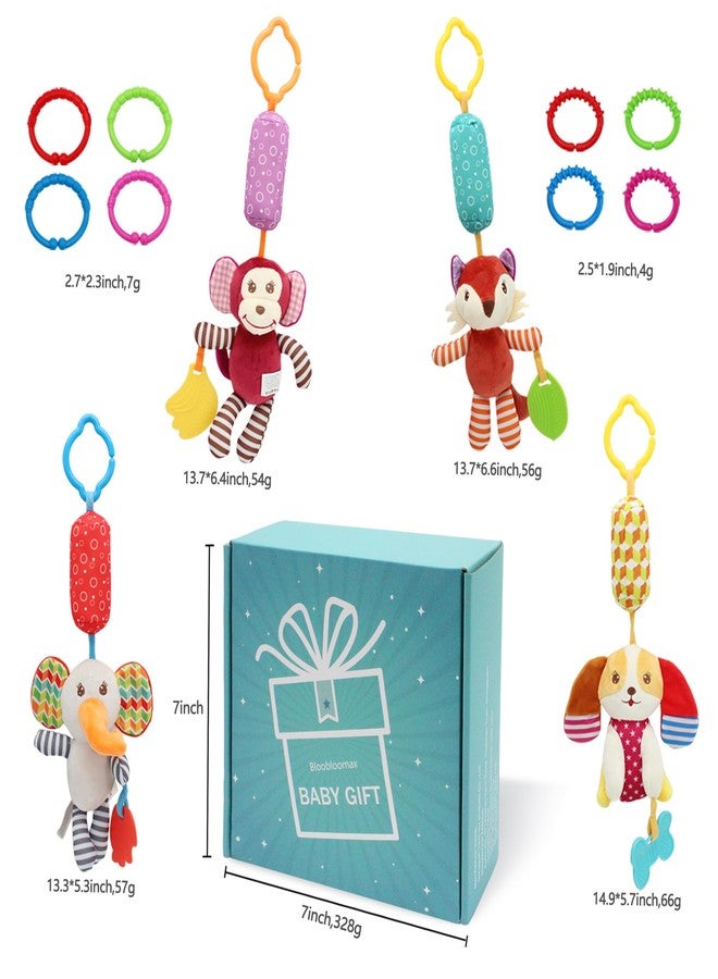 BLOOBLOOMAX Baby Car Seat Toys, Infant Soft Plush Rattle, Cute Animal Doll,Early Development Hanging Stroller Toys for Newborn Boys Girls Gifts (12 PCS) - Image 2