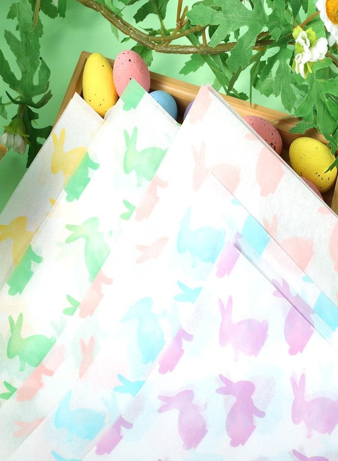 Fabllewavi 120 Sheets Spring Pastel Rabbits Tissue Paper, 5 Colors Rabbit Patterns Wrapping Paper for Easter DIY Crafts Spring Birthday Baby Shower Party Supplies, 13.8 x 19.7 Inch - Image 5