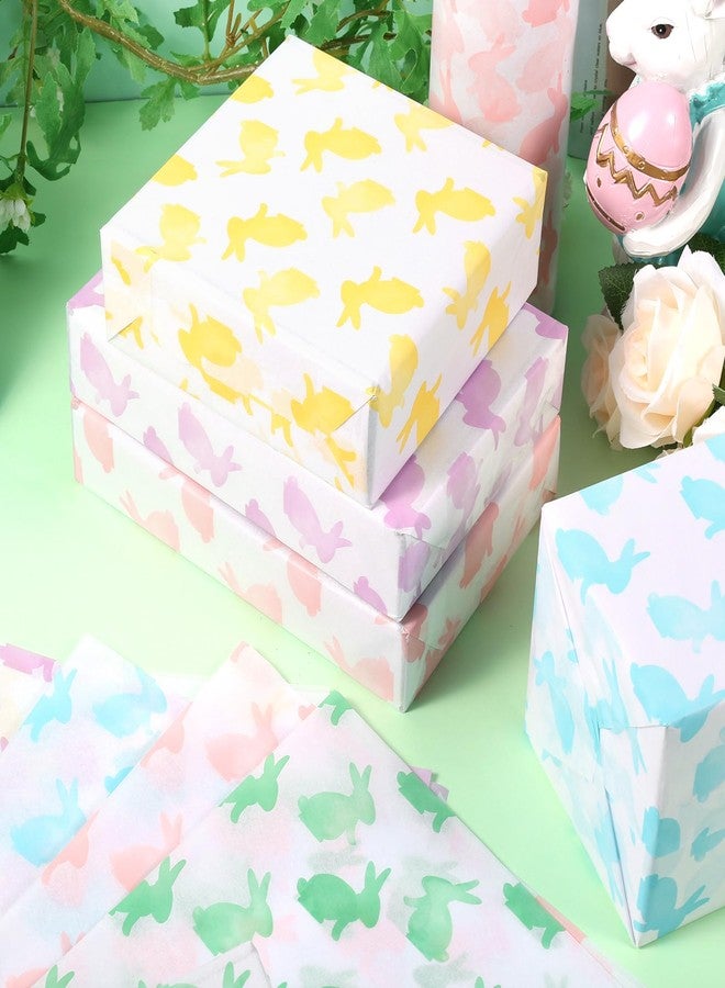 Fabllewavi 120 Sheets Spring Pastel Rabbits Tissue Paper, 5 Colors Rabbit Patterns Wrapping Paper for Easter DIY Crafts Spring Birthday Baby Shower Party Supplies, 13.8 x 19.7 Inch - Image 4