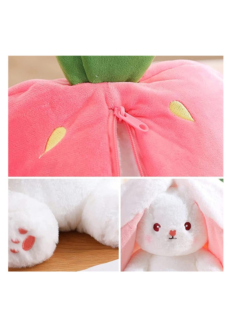 orange Bunny Plush Toys, Rabbit Muppet Toys, Strawberry Bunny Transformed into Little Rabbit Fruit Doll Plush Toy Carrot Rabbit Plush Doll Girl for Kids (orange Rabbit, 18cm)