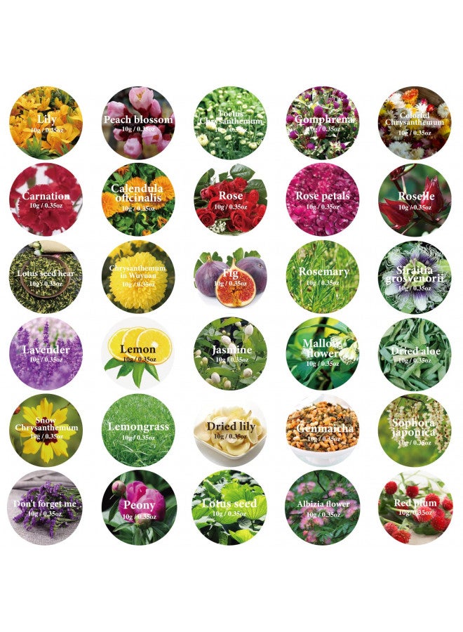 SACATR 30 Bags Dried Flowers,100% Natural Dried Flowers Herbs Kit for Soap Making, DIY Candle Making,Bath - Include Rose Petals,Lavender,Don't Forget Me,Lilium,Jasmine,Rosebudsand More - Image 2