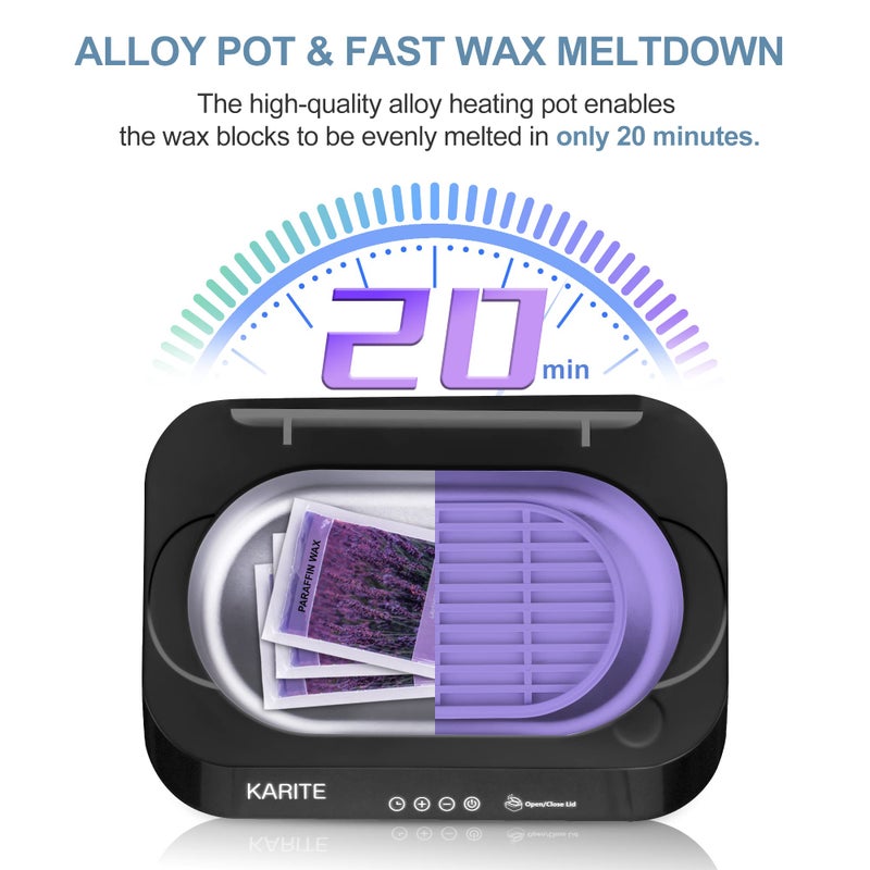 KARITE Paraffin Wax Machine for Hands and Feet with Auto Open Lid, Paraffin Bath,20Min Fast Wax Meltdown, Precision Temperature Control, 4500ml Paraffin Warmer with 8Pack Refills - Image 2