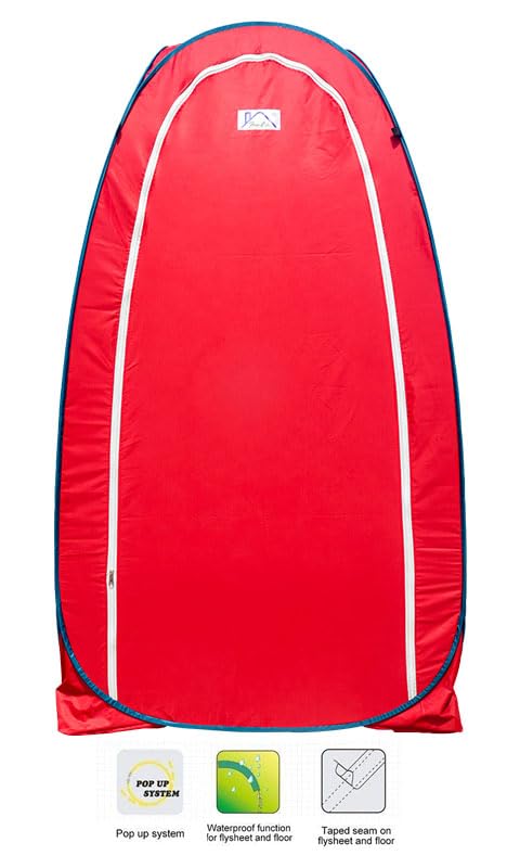 Homecute Foldable Portable Pop-up Cloth Changing Tent or Toilet Tent for Camping Hiking and Picnic Length:84 cm/2.7 ft X Width: 84 cm/2.7 ft X Height:168 cm/5.5 ft. (Red) - Image 4
