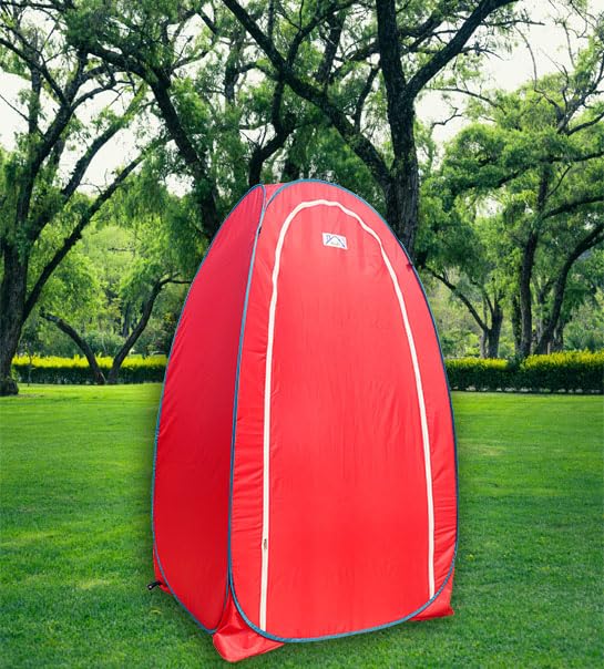 Homecute Foldable Portable Pop-up Cloth Changing Tent or Toilet Tent for Camping Hiking and Picnic Length:84 cm/2.7 ft X Width: 84 cm/2.7 ft X Height:168 cm/5.5 ft. (Red) - Image 3