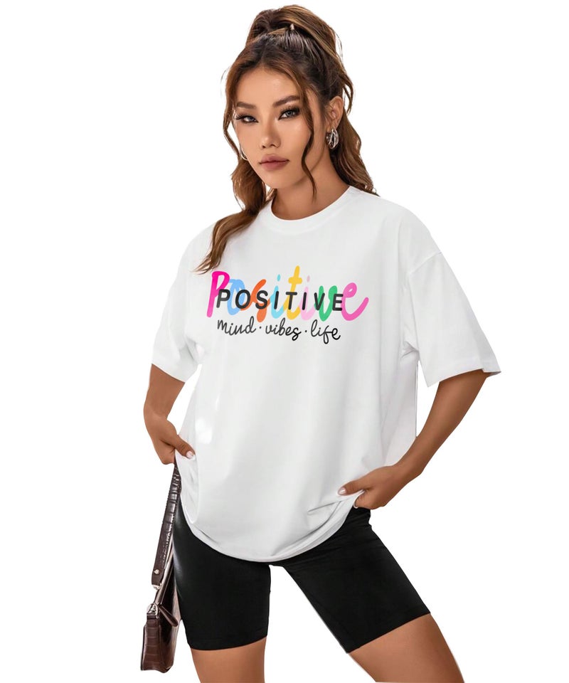 SHODOX® Women's Pure Cotton Printed Oversized T-Shirt (Pack of 1) - Image 1