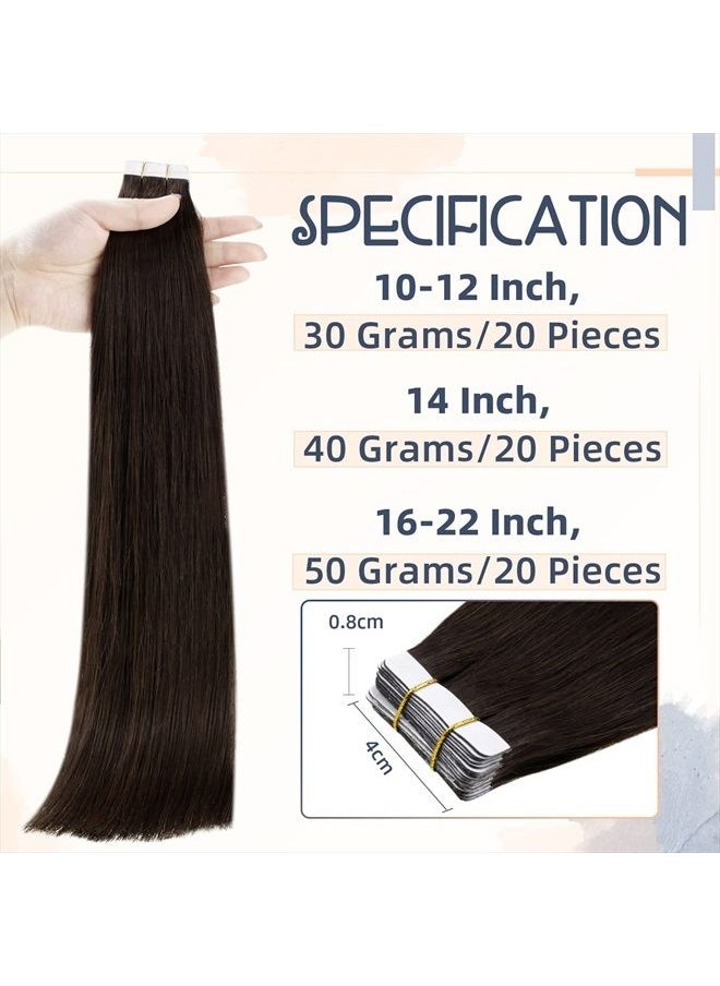 RUNATURE Tape in Hair Extensions Human Hair Jet Black Tape in Extensions Invisible Glue in Hair Extensions Seamless Full Ends Human Hair Tape Ins 16 Inches 50g 20 Pieces  - Image 5
