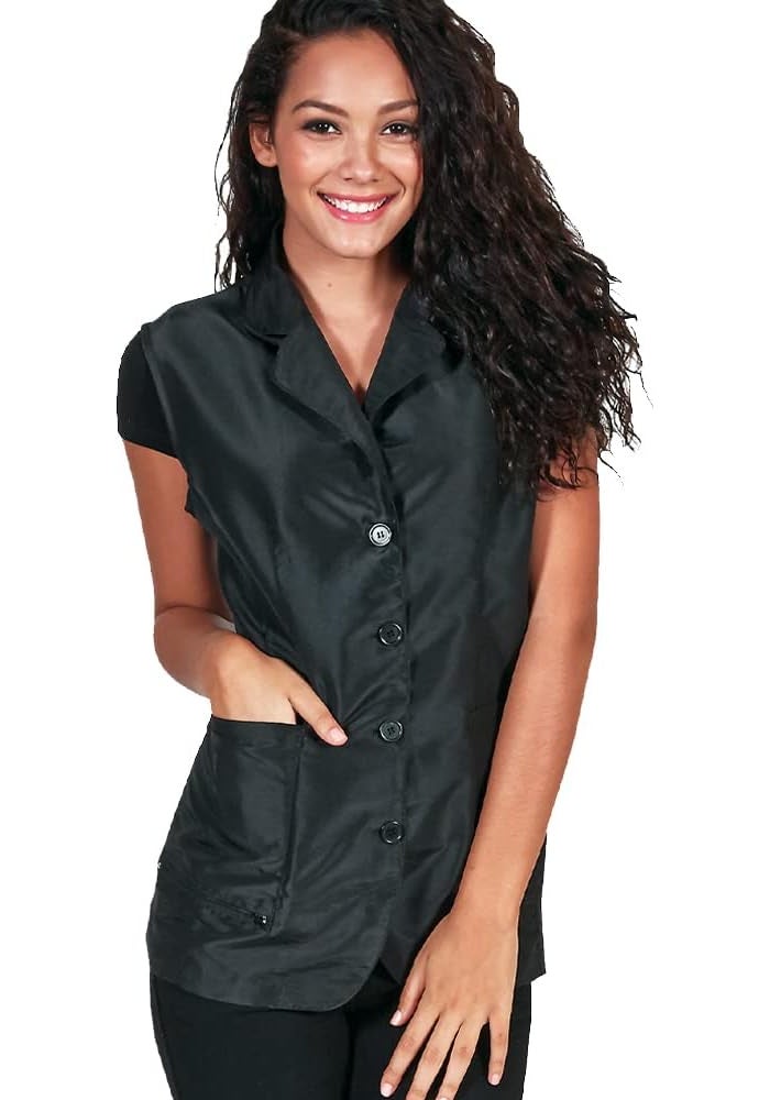 Betty Dain Kool Breeze Mesh Back Salon Stylist Vest in Black, M/L - Image 1