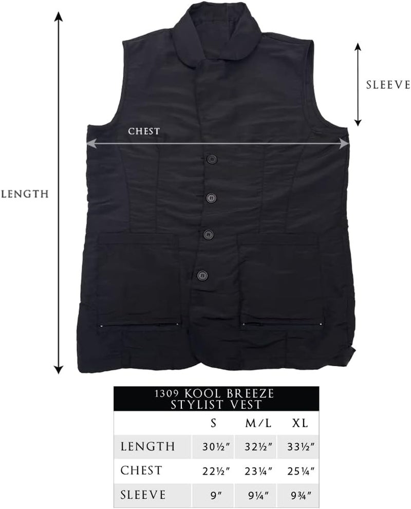 Betty Dain Kool Breeze Mesh Back Salon Stylist Vest in Black, M/L - Image 3