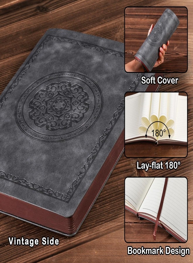 Fetinar 2025 Leather Vintage Journal Notebook,300 Pages,Leather Softcover Lined Journal Notebooks for Women Men,Notebook Journals for Writing Travel,Business,Office,7.1'' X 9.8'' - Image 4